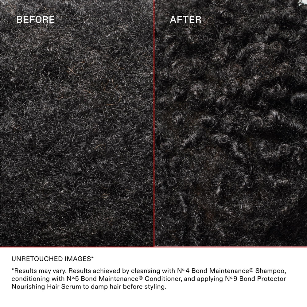 Olaplex frizz-control visual indicating smoother hair with continued use.