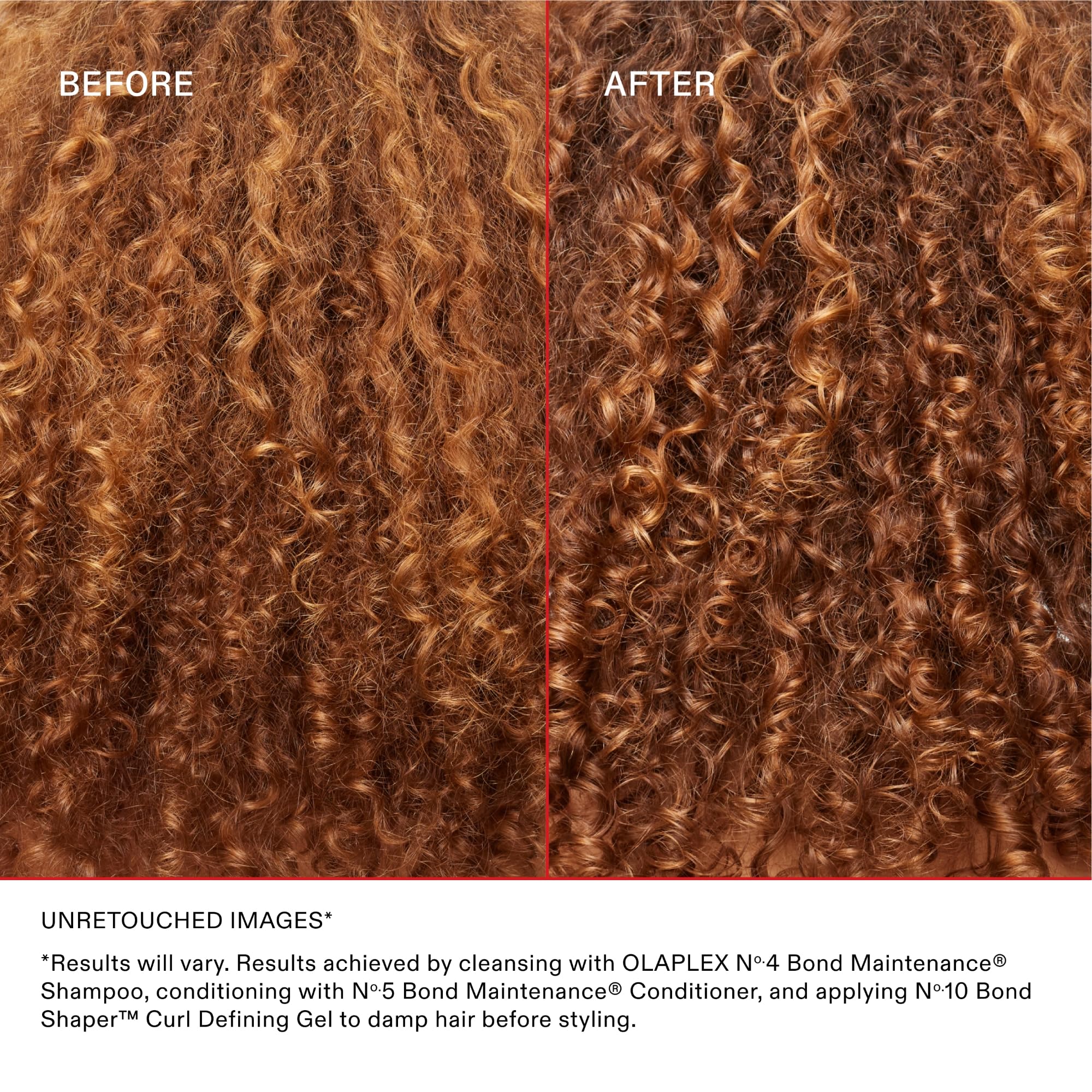 Olaplex No.10 gel on waves demonstrates hydration and healthy shine.