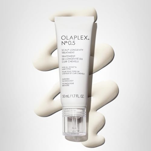 Olaplex No. 0.5 bottle on dresser ready for scalp care routine