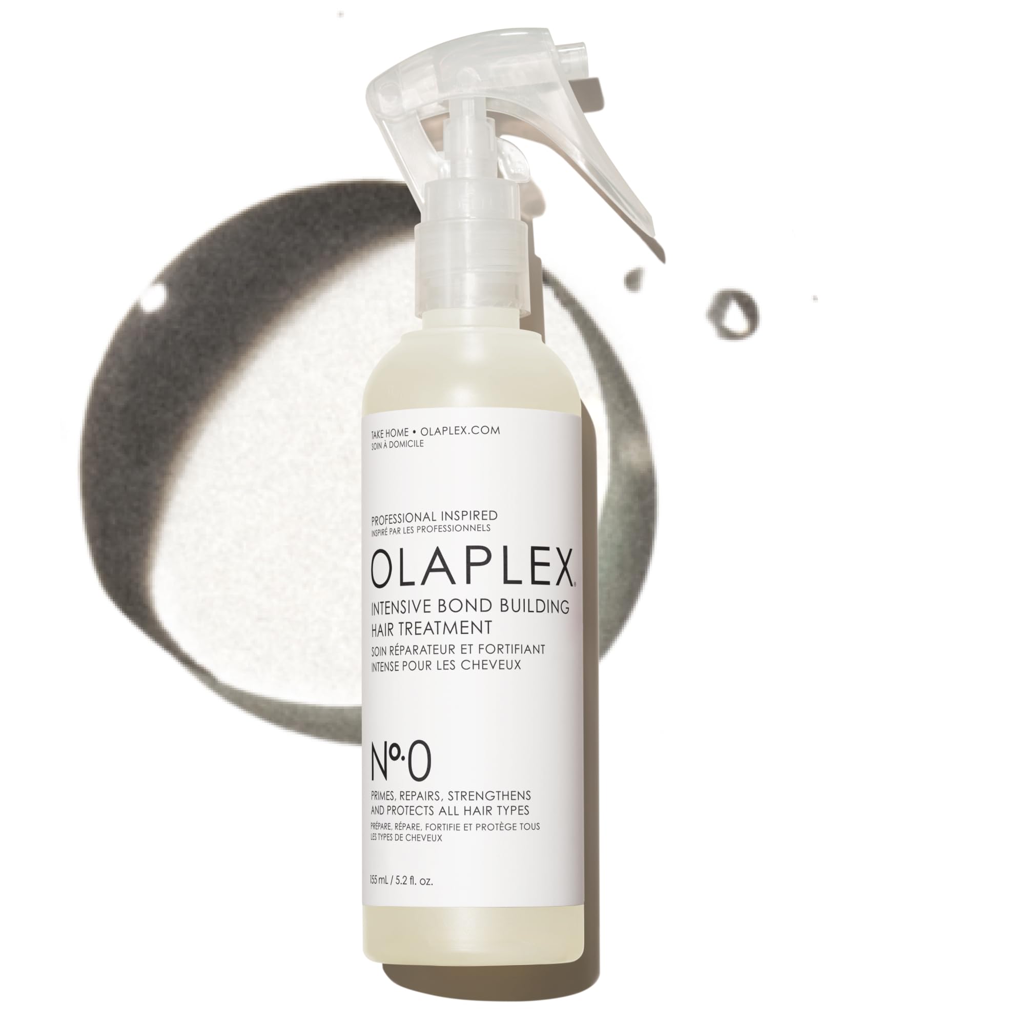 Olaplex No. 0 intensive bond-building hair-treatment bottle ready for use.