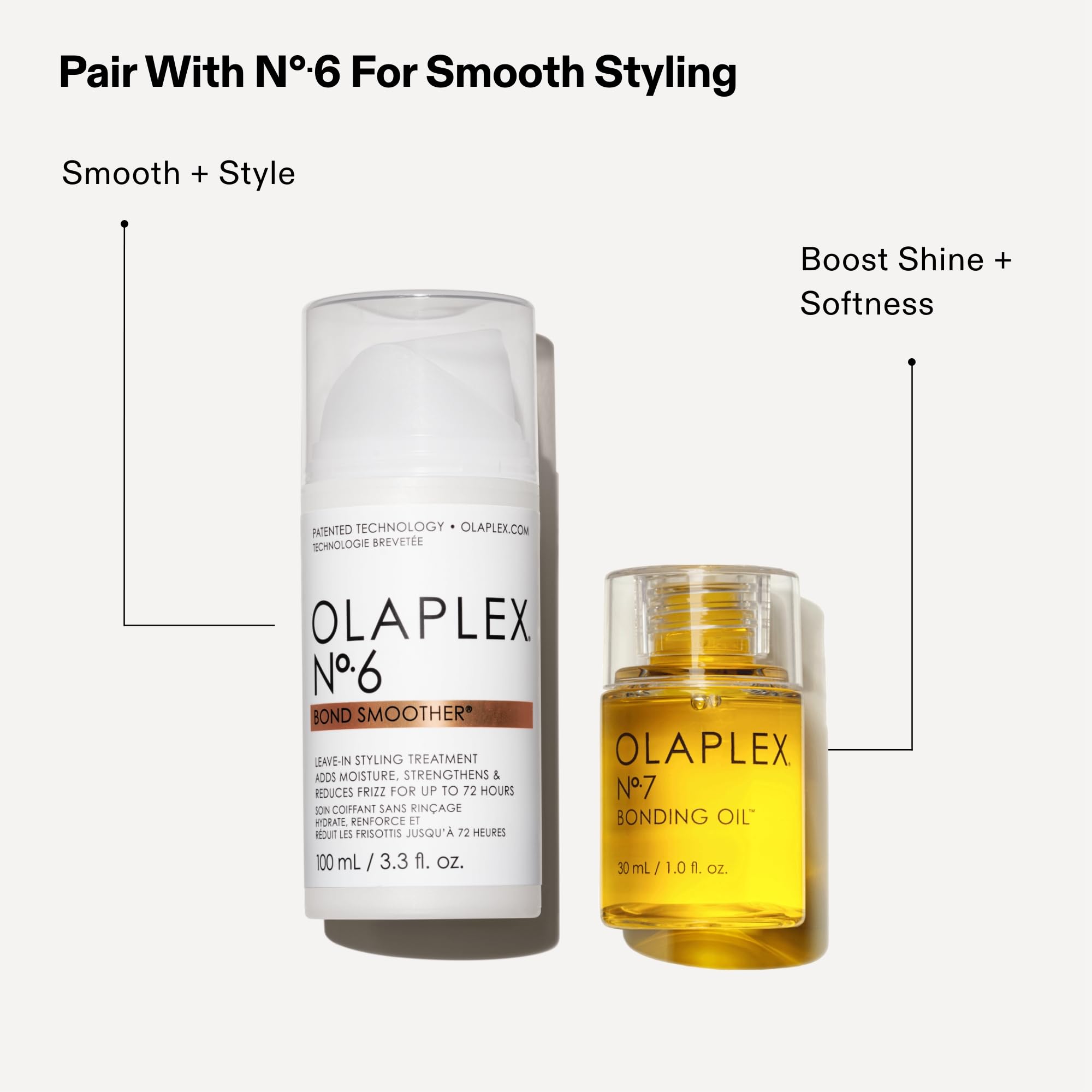 Travel-size Olaplex No. 7 bottle ready for on-the-go styling.