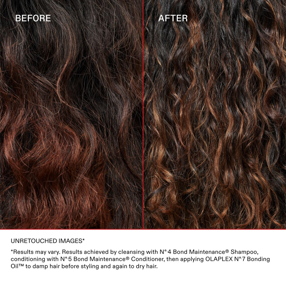 Olaplex No. 7 demonstrates heat protection up to 450°F during styling.