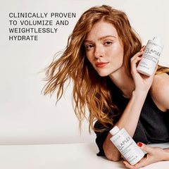 Olaplex No.4 FINE bottle pour demonstrating weightless cleansing for fine hair
