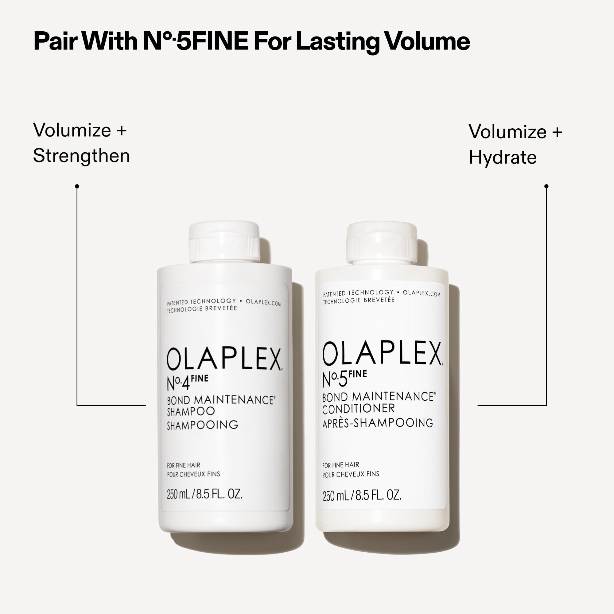Olaplex No.4 FINE shampoo on sink ready for a wash routine
