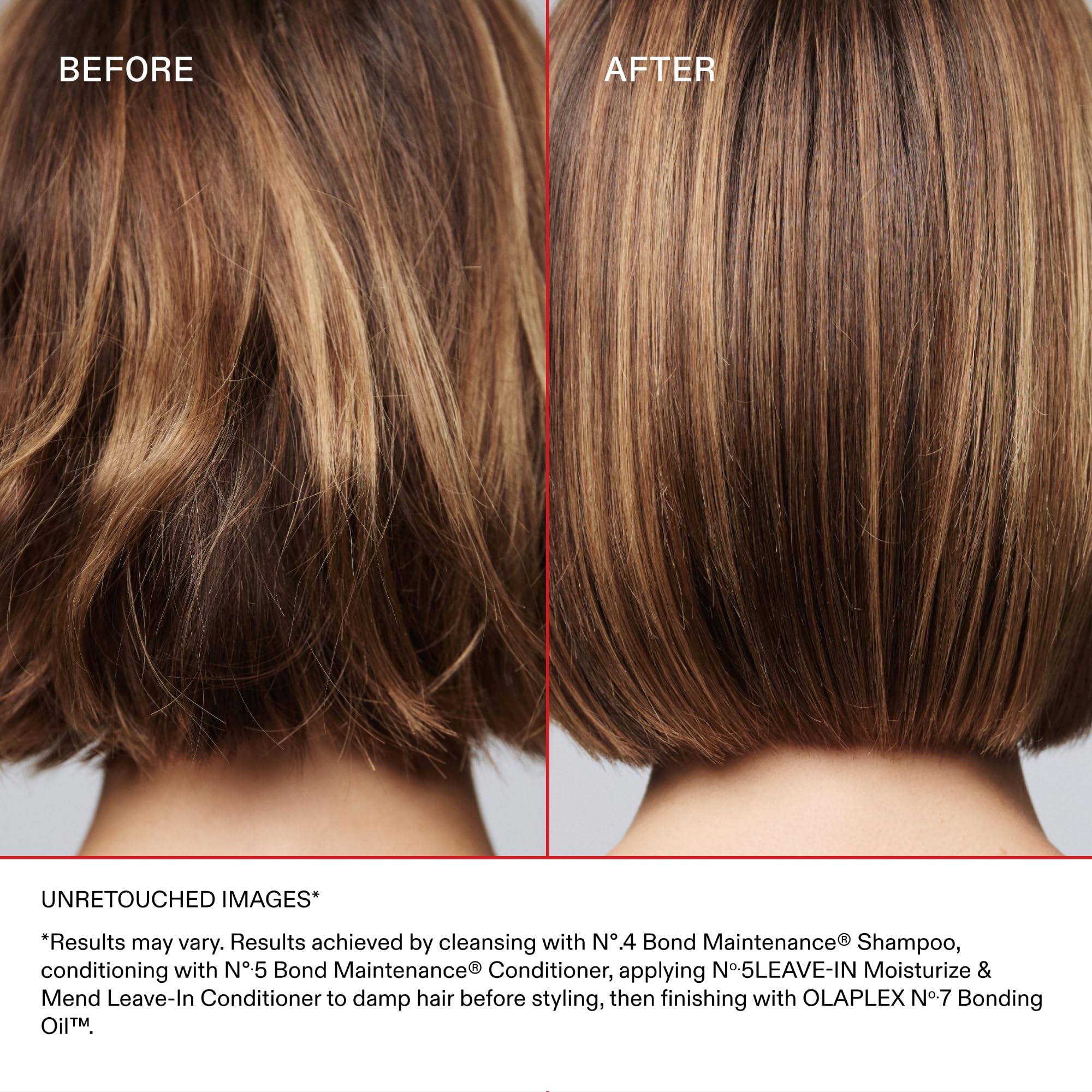 Olaplex No.5 Leave-In ends sealing close-up emphasizes split-end repair