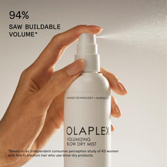 Olaplex Volumizing Blow Dry Mist on hair showing a soft, touchable finish