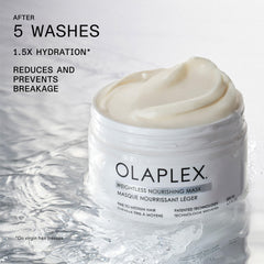 Olaplex Weightless Nourishing Mask cream texture swatch illustrating rich moisture.