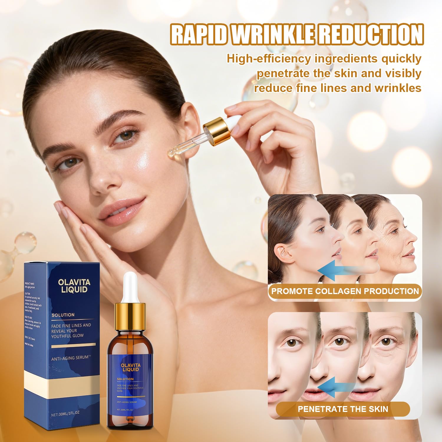 Aplicación en piel con Olavita Liquid para un aspecto más uniforme.
