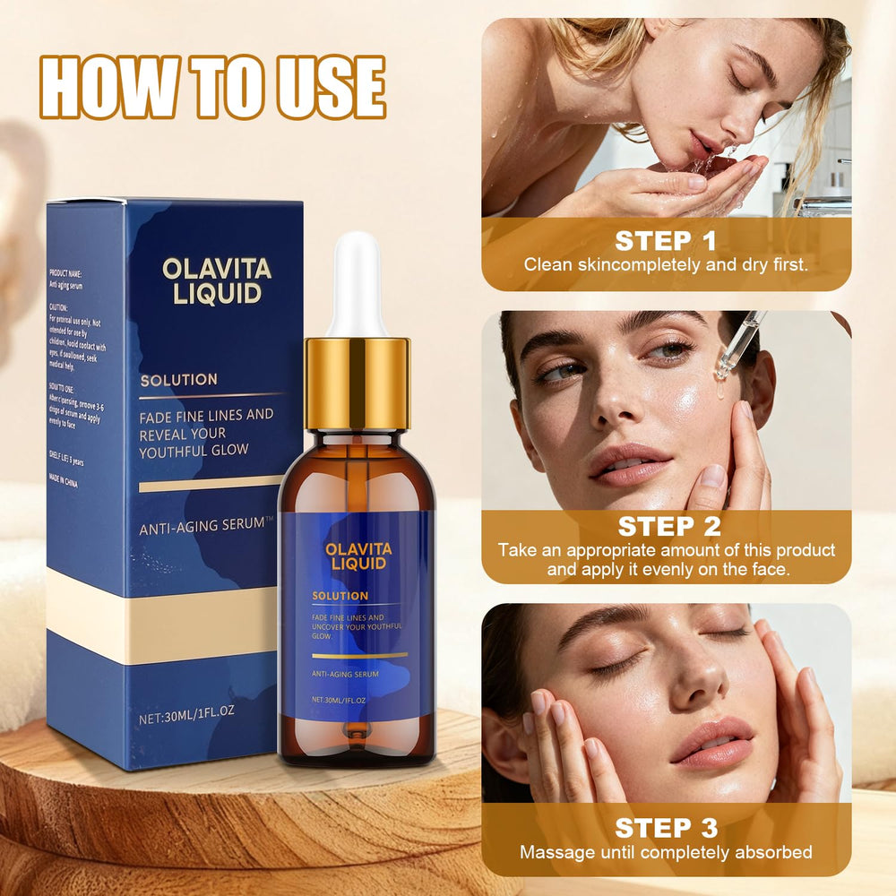 Rutina diaria con Olavita Liquid para luminosidad natural.