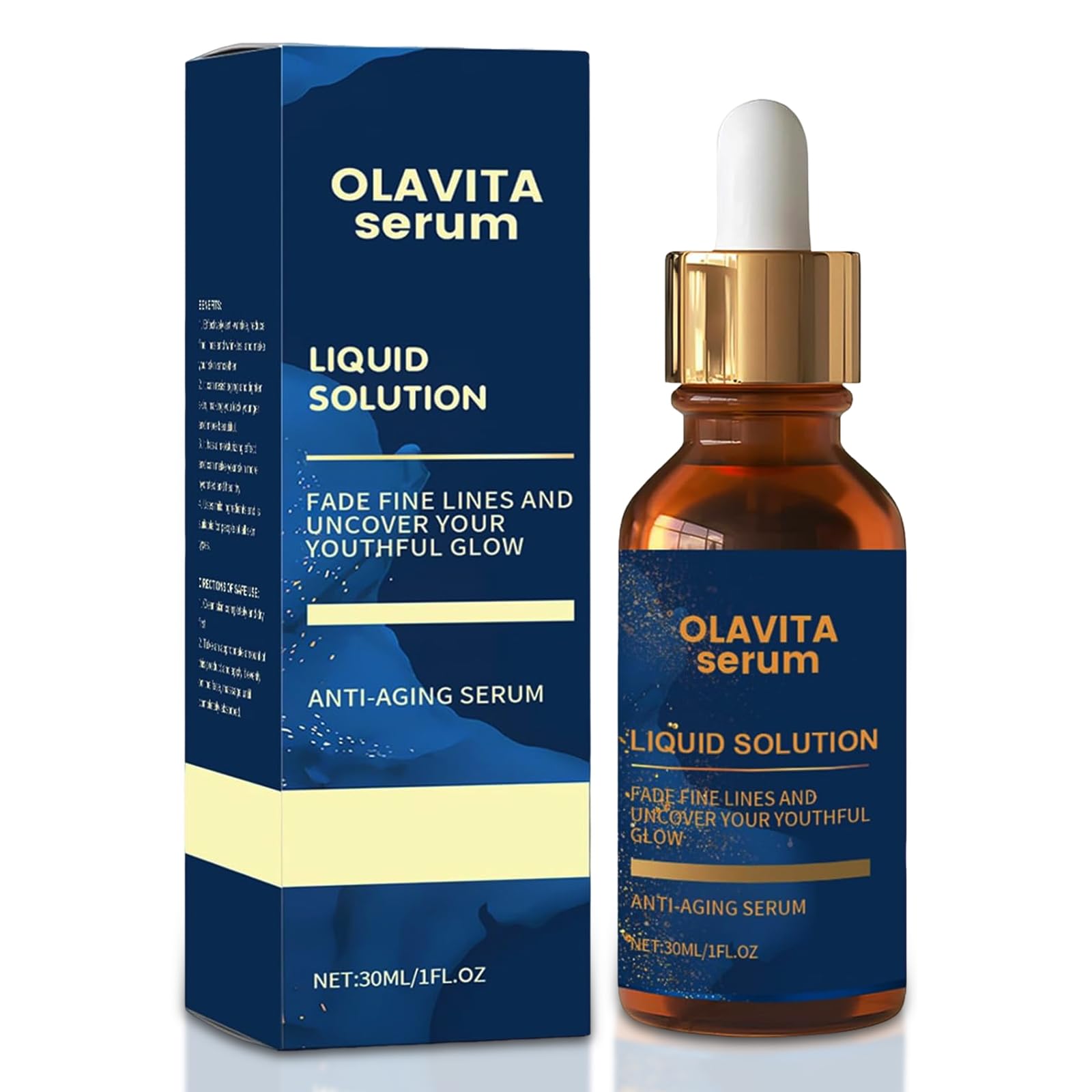 Olavita Serum: botella frontal para una piel fresca y radiante.