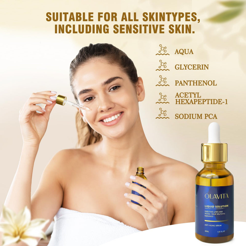 OLAVITA Serum Facial con Vitamina E suaviza la piel y aporta luminosidad.