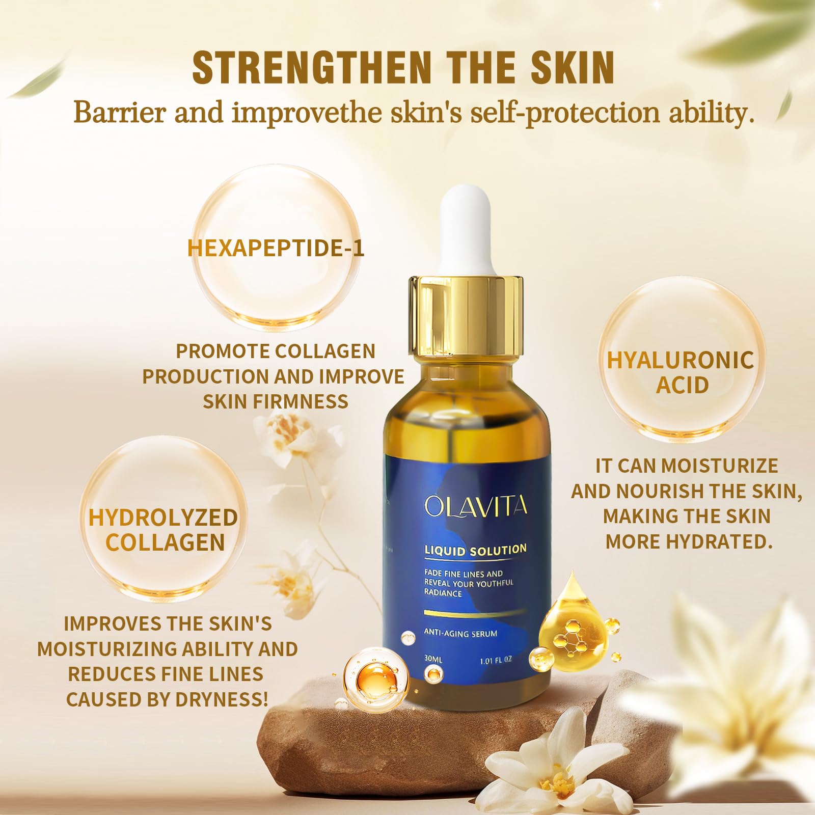 OLAVITA Serum Facial textura ligera facilita absorción diaria.