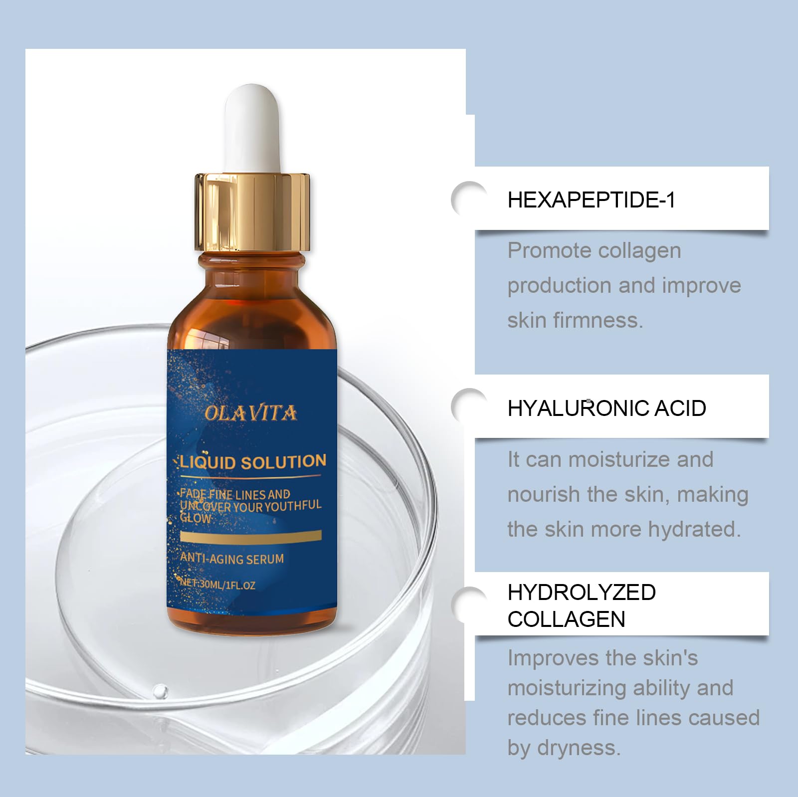 OLAVITA serum textura ligera, absorción rápida para piel suave