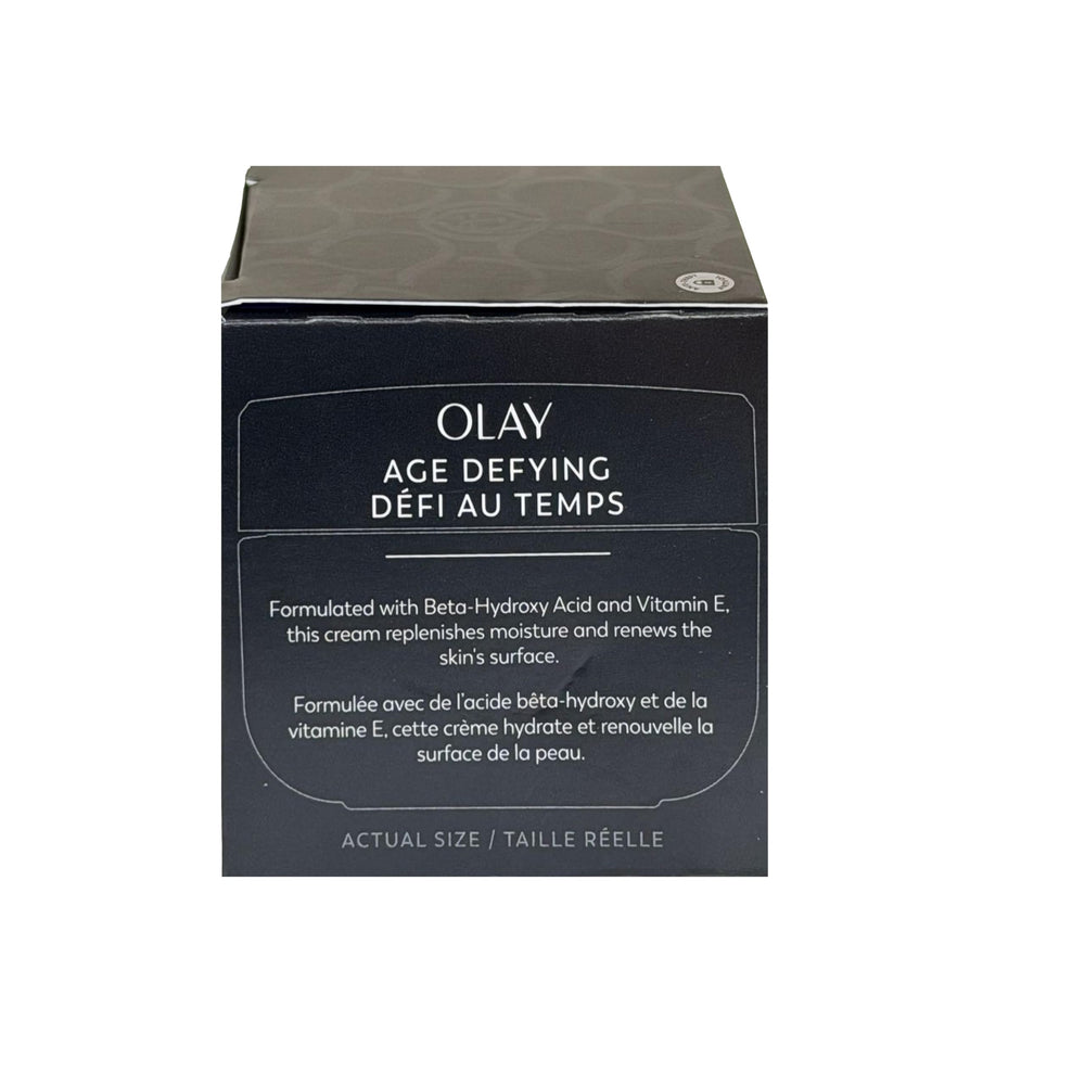 Olay Age Defying Renewal beta-hydroxy complex label close-up, highlighting active ingredient.
