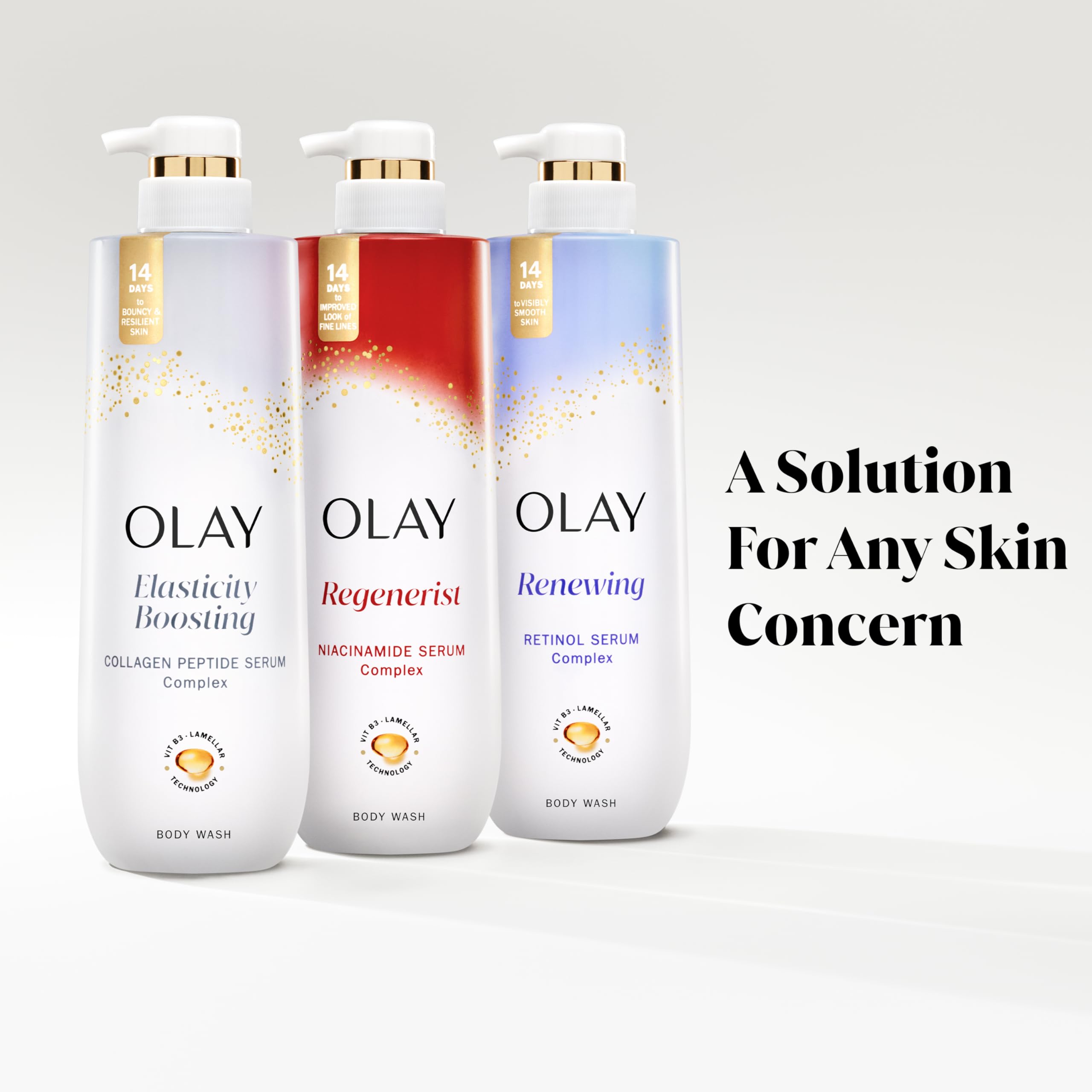 Olay baño corporal piel más firme con uso continuo