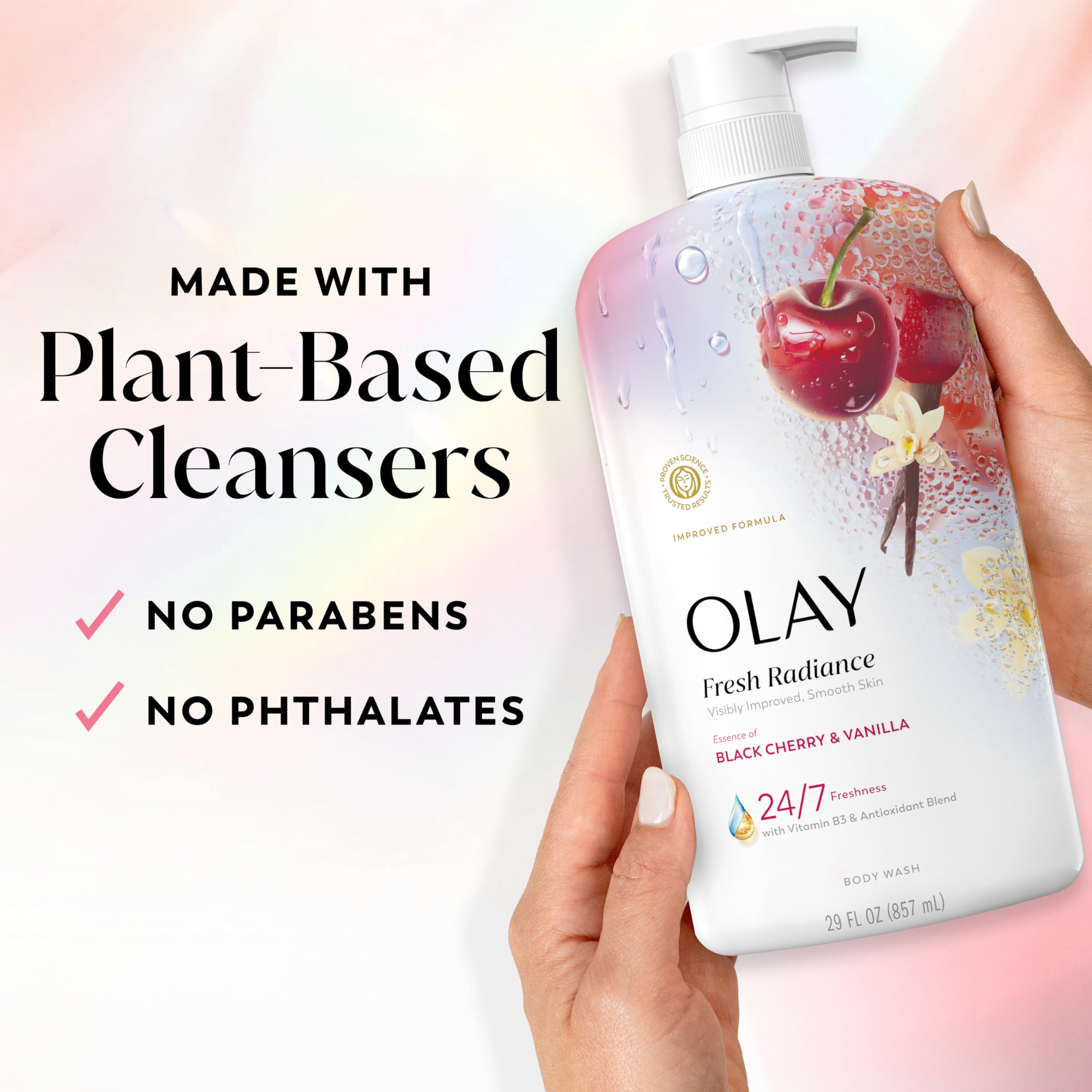 Olay base de plantas indica limpieza suave con ingredientes vegetales