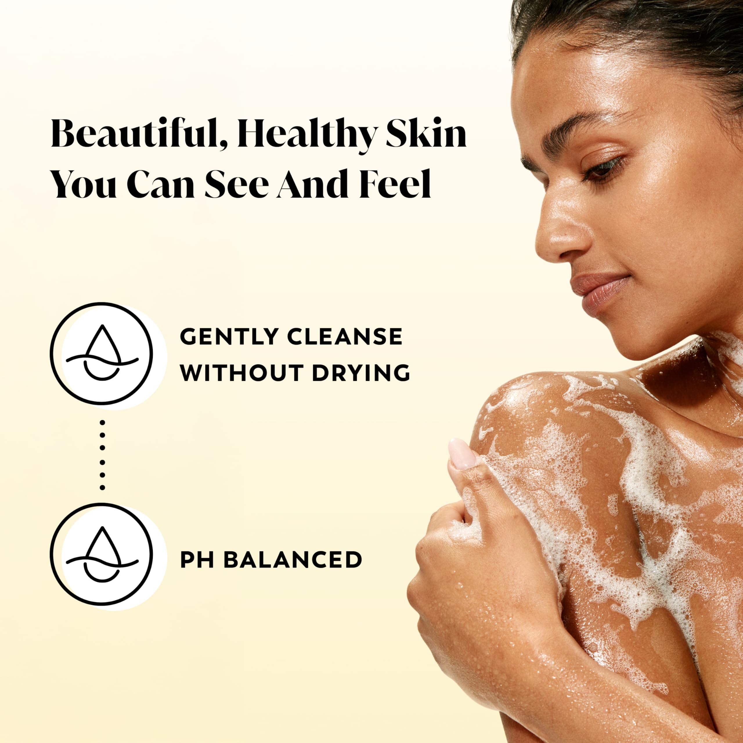 Olay Beauty Bar with Shea Butter lather for soft, nourished skin.