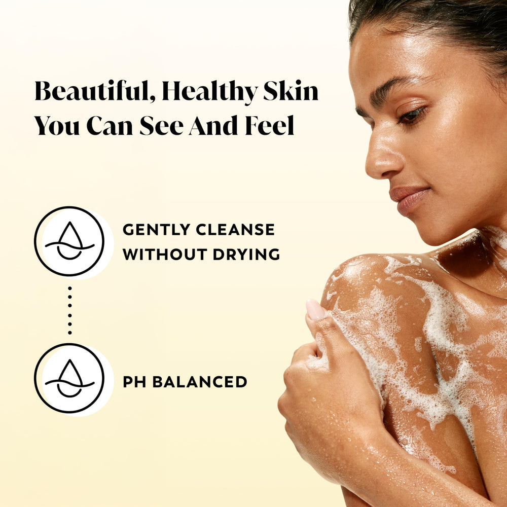 Olay Beauty Bar with Shea Butter lather for soft, nourished skin.