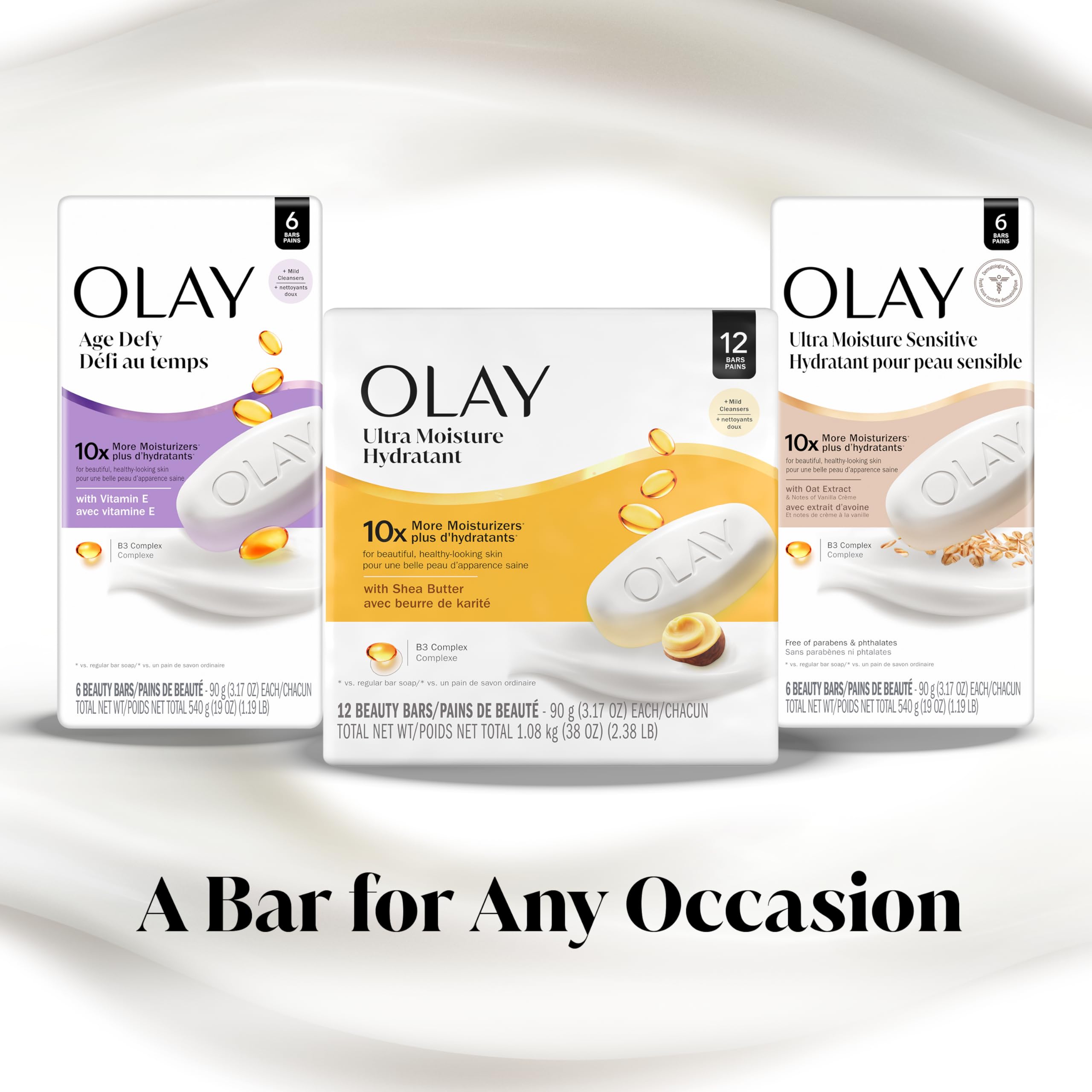 Olay Beauty Bar with Shea Butter scent leaves a comforting aroma.