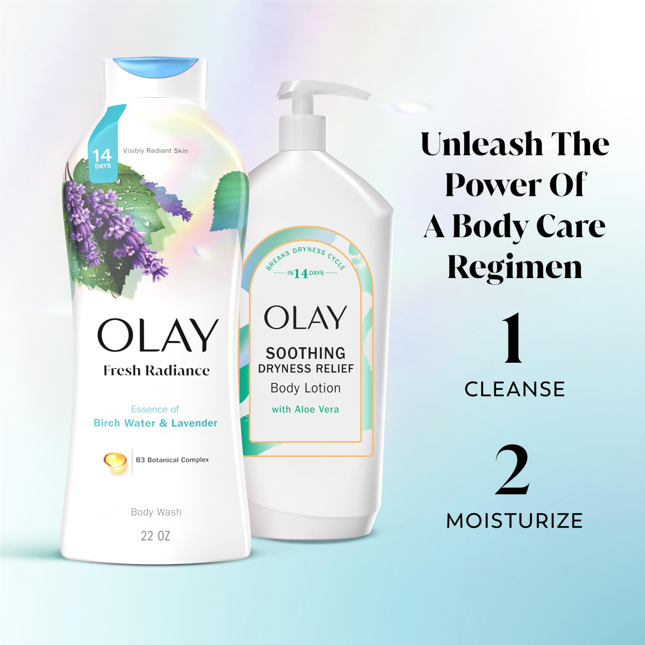 Olay Birch Water Lavender ingredient focus highlights Vitamin B3 Complex.