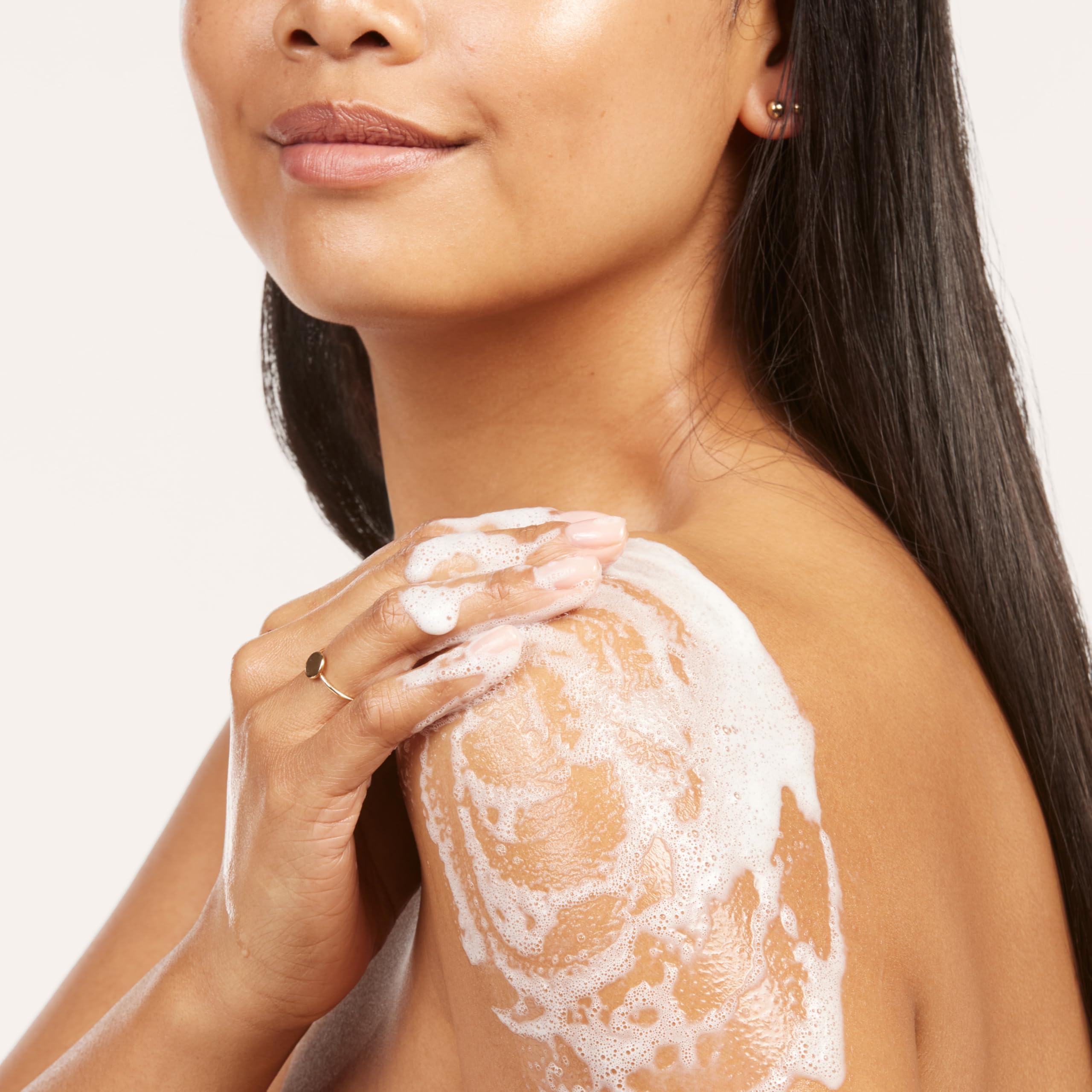 Olay body wash with shea butter nourishes skin for lasting softness.