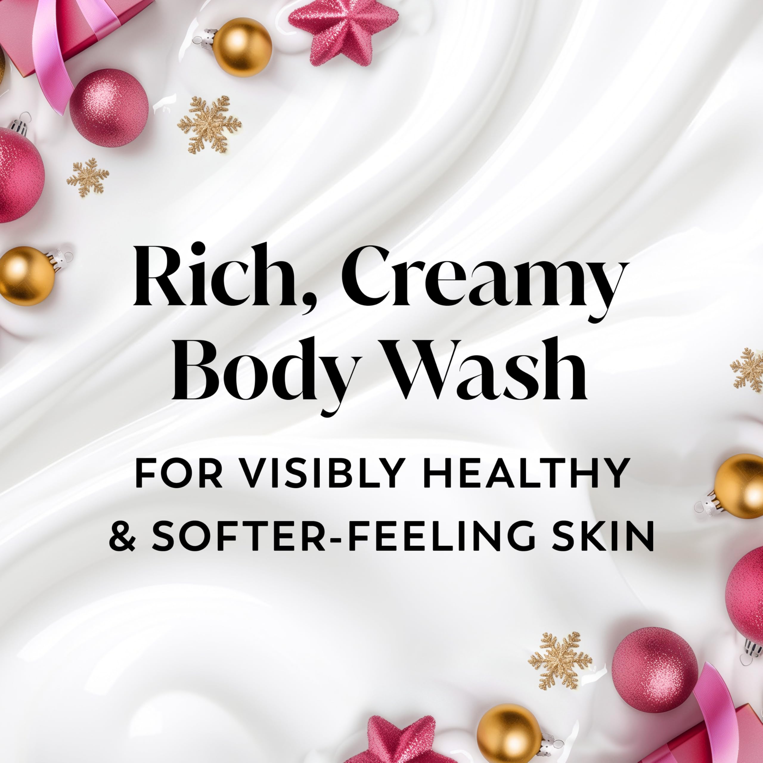 In-shower scene with bubbly Champagne Blush scent for refreshing routine.