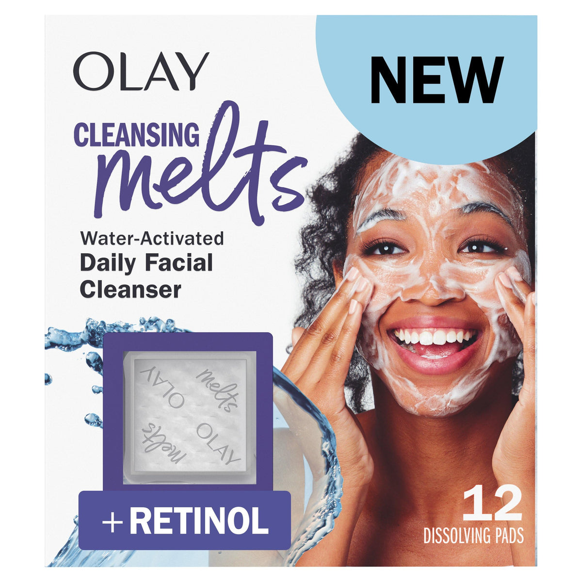 Olay Cleansing Melts dissolve the pad to start a gentle cleanse.