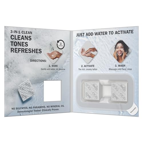 Olay Cleansing Melts dry resealable pack keeps it travel-ready.