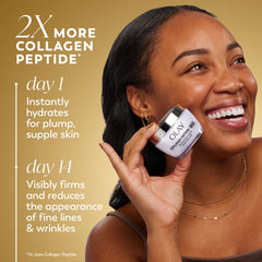 Olay Collagen Peptide 24 MAX cream texture showing quick absorption