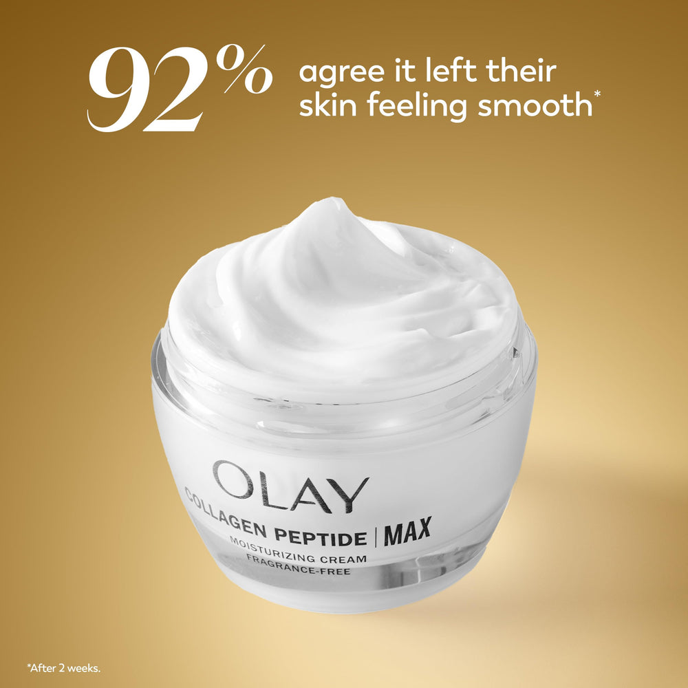 Olay Collagen Peptide 24 MAX neck application demonstrates even coverage