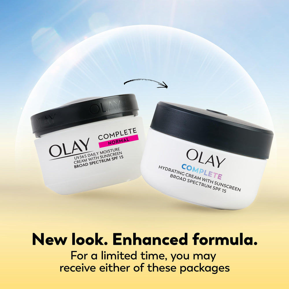 Olay moisturizer pump showing easy 2-in-1 hydration and protection