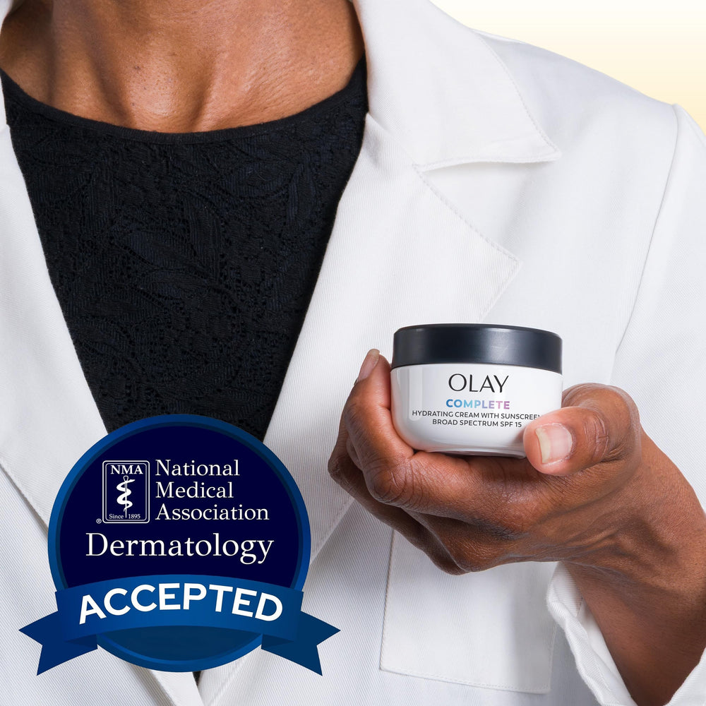 Olay lightweight lotion texture on skin