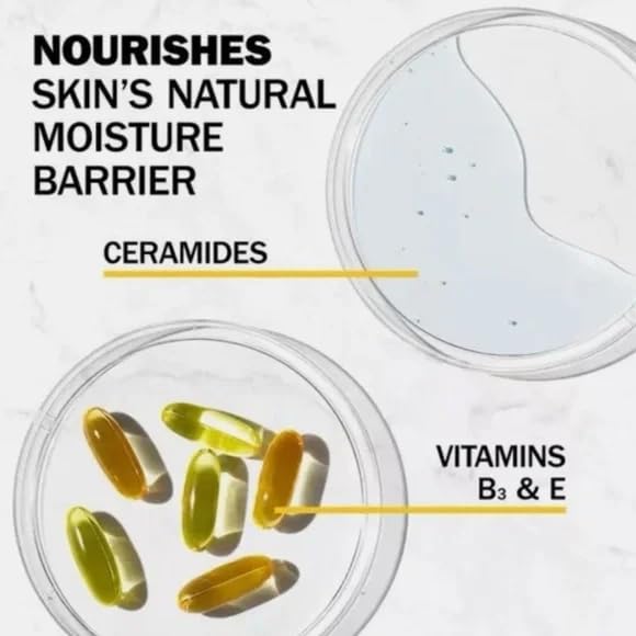 OLAY Complete bottle features ceramides, niacinamide, and vitamin E ingredients.