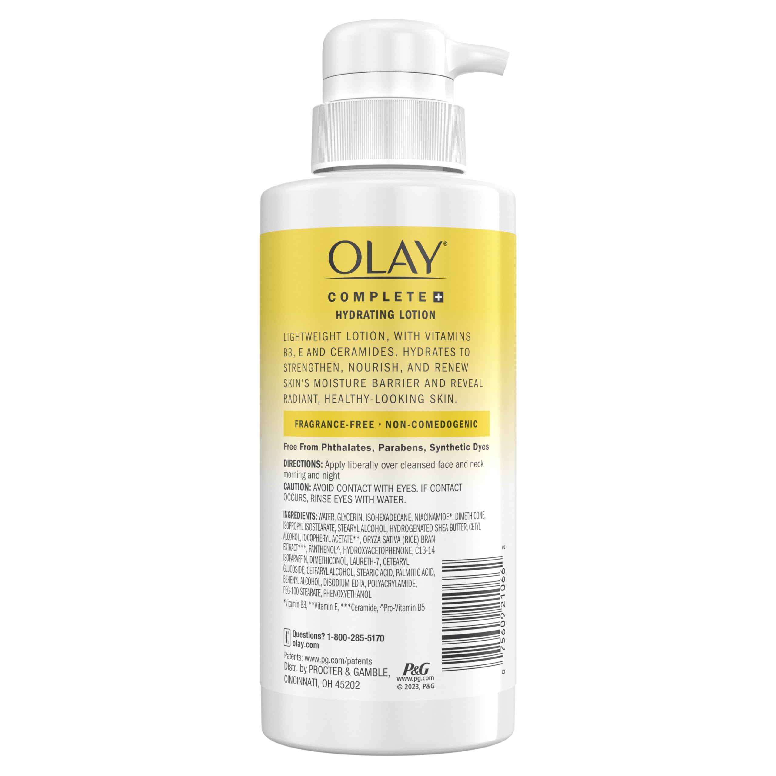 Presentación sin fragancia de Olay Complete+ para piel sensible.