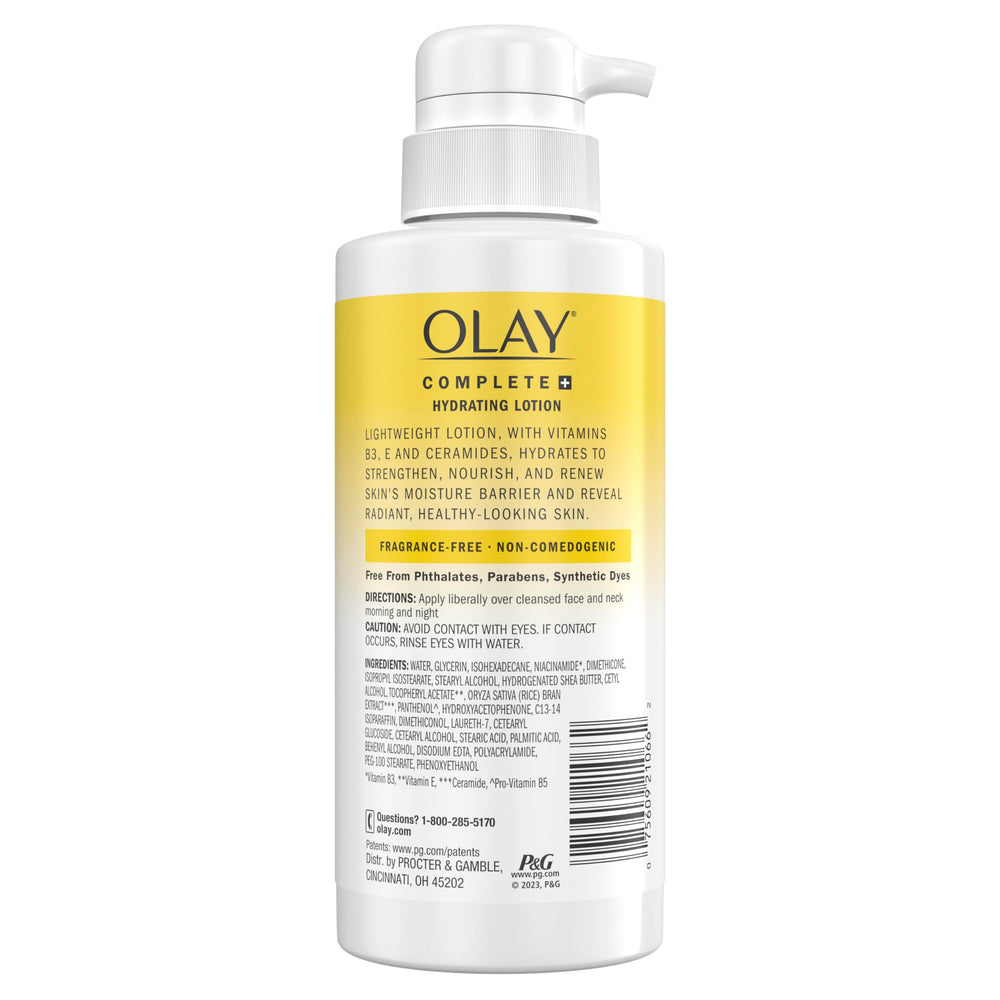 Presentación sin fragancia de Olay Complete+ para piel sensible.