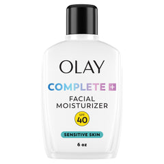 Olay Complete+ SPF40 bottle front showing daily sun protection and hydration