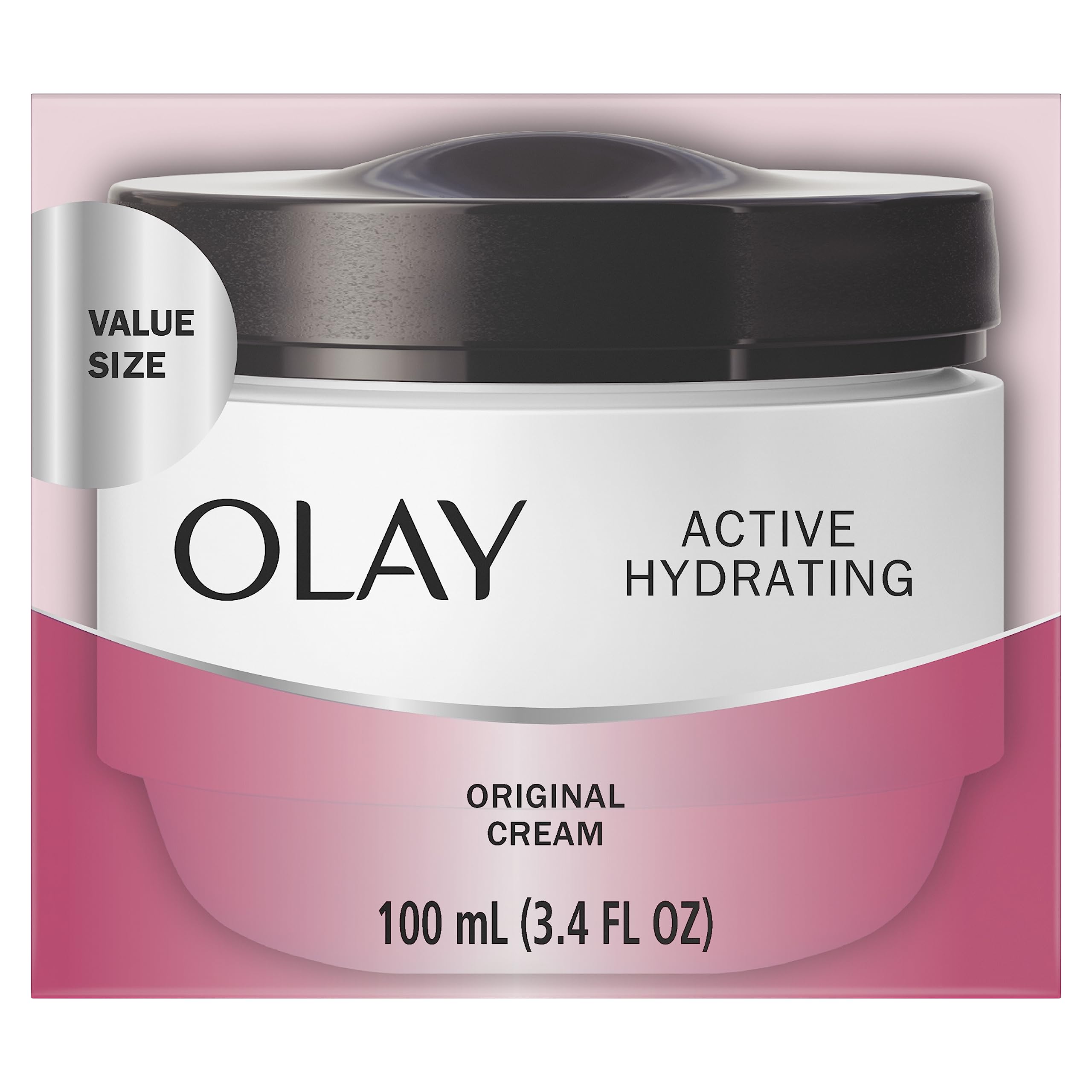 Olay Crema Hidratante Activa en frasco para hidratación de 48 horas.