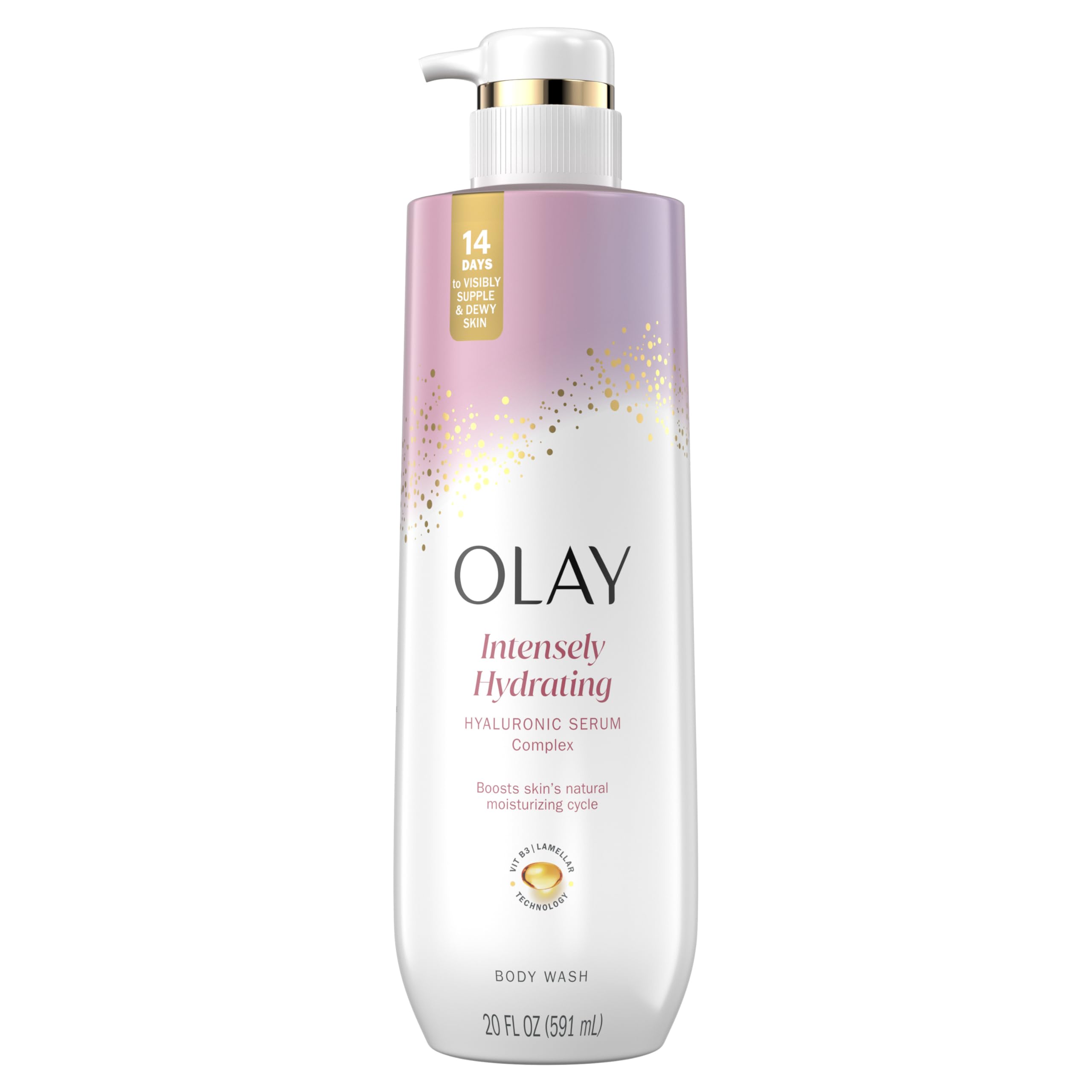 Olay, cuidado corporal para mujeres, frasco de 20oz con hidratación intensa.