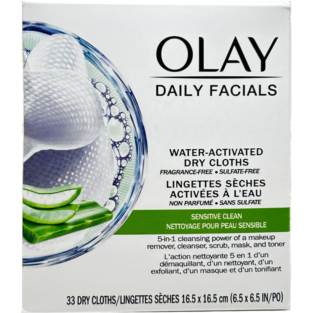 OLAY Daily Gentle Clean Cloths with Aloe Extract keep skin comfortable post-cleanse.