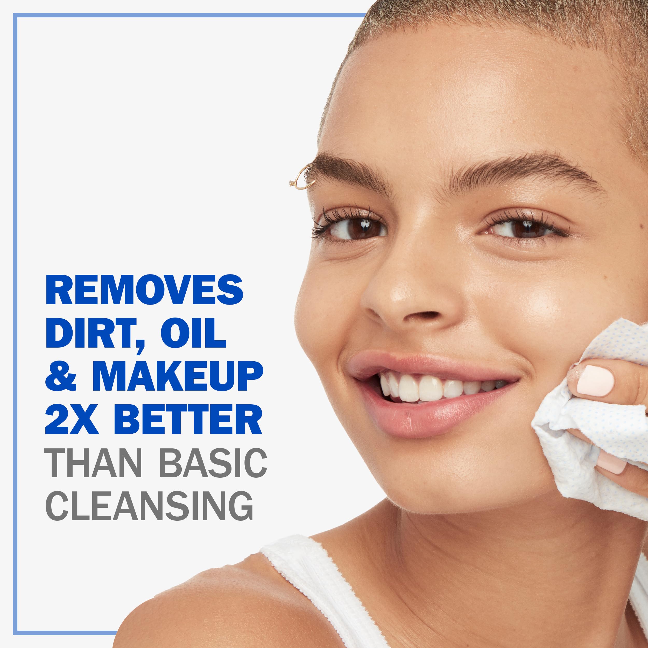 Textura del tejido de las toallitas Olay para exfoliar ligeramente