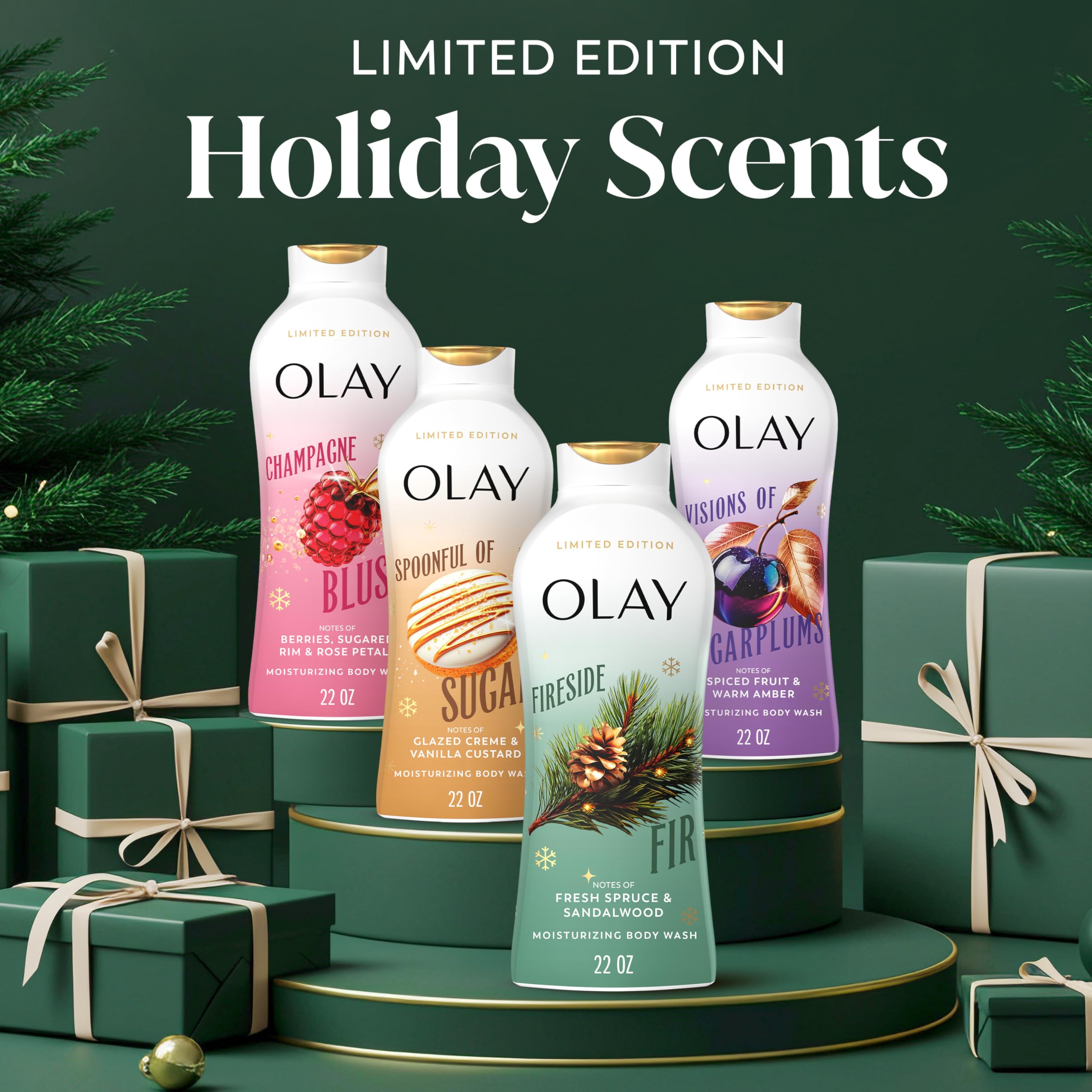 Con la Ducha Corporal Olay, aroma de abeto y sándalo.