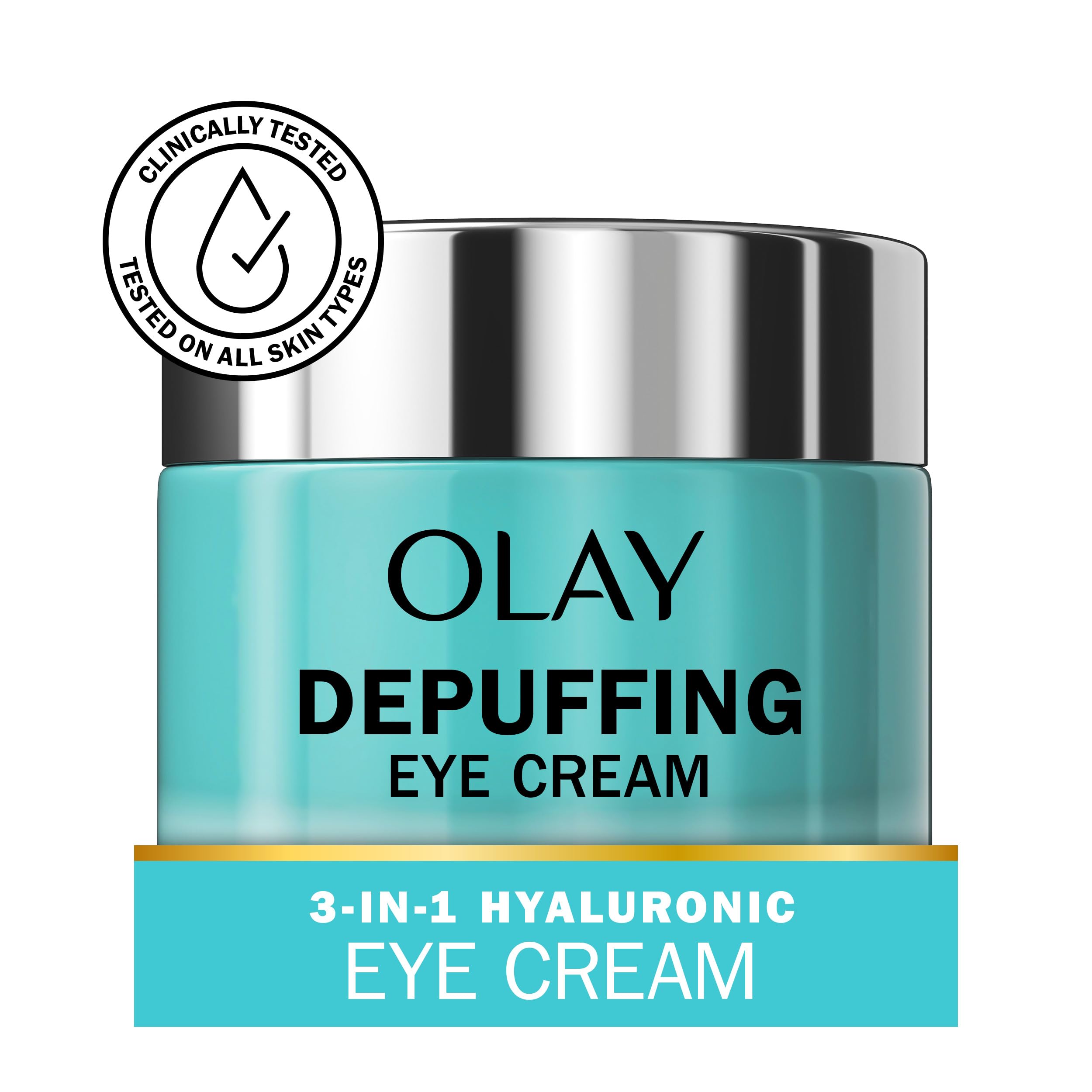 Olay eye gel cooling application close-up—quick absorption