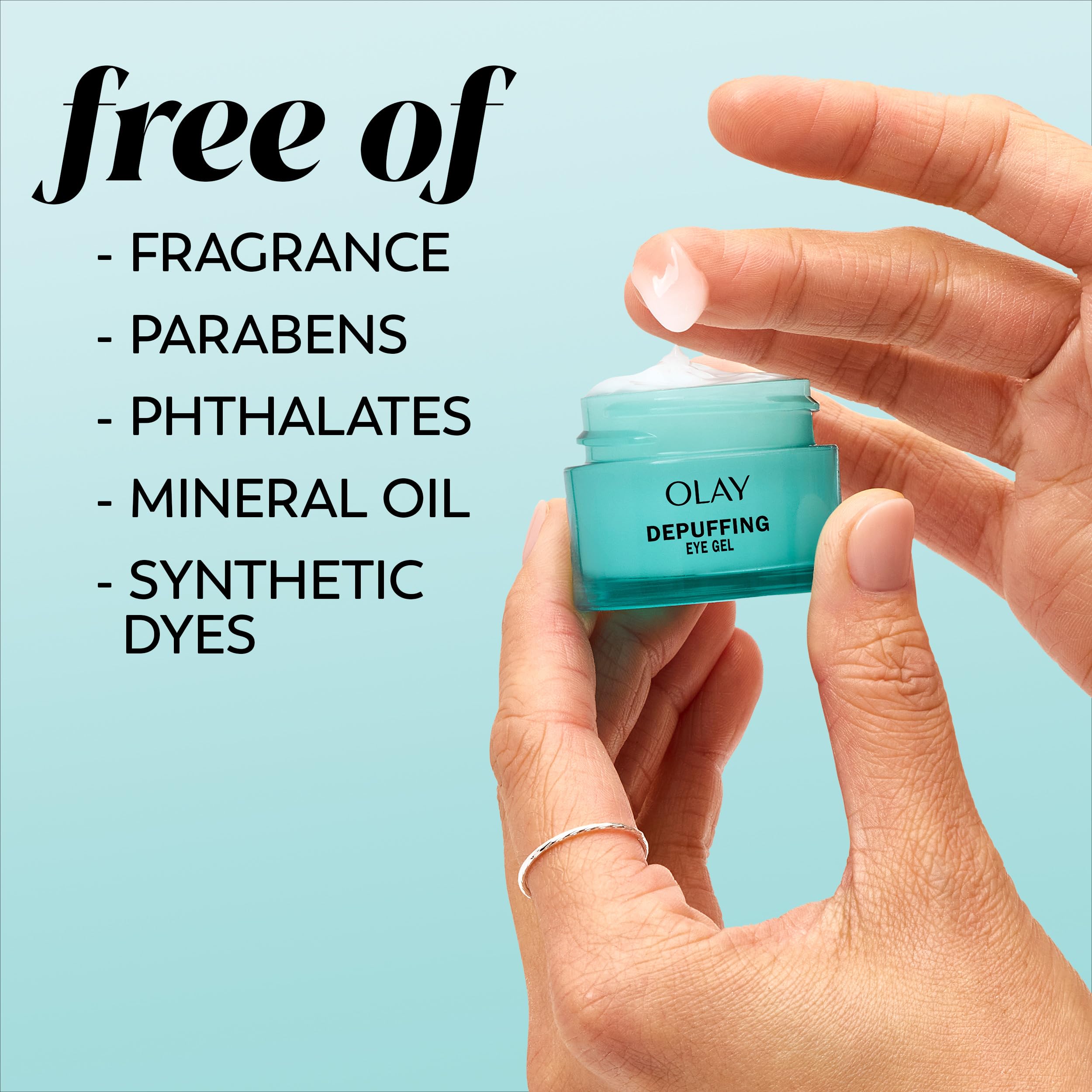 Olay eye gel texture—fast absorption into skin