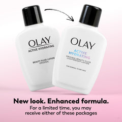 Olay fluido rosado hidratante para piel seca