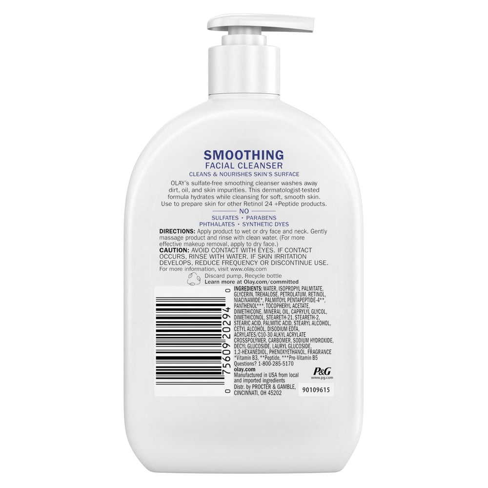 Olay fórmula sin sulfatos ni parabenos para piel sensible.