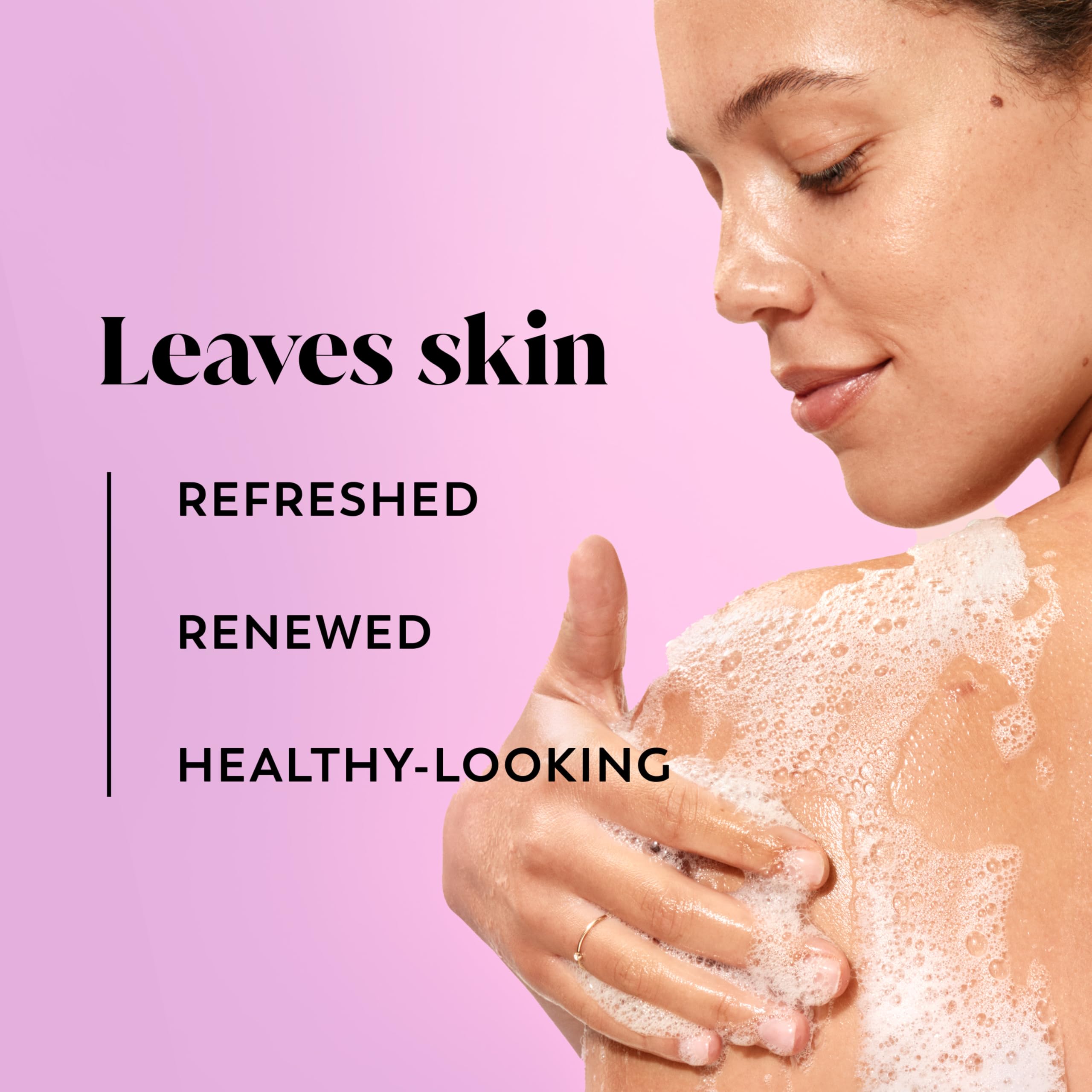 Olay Fresh Outlast peach-cherry label closeup showing fragrance and branding