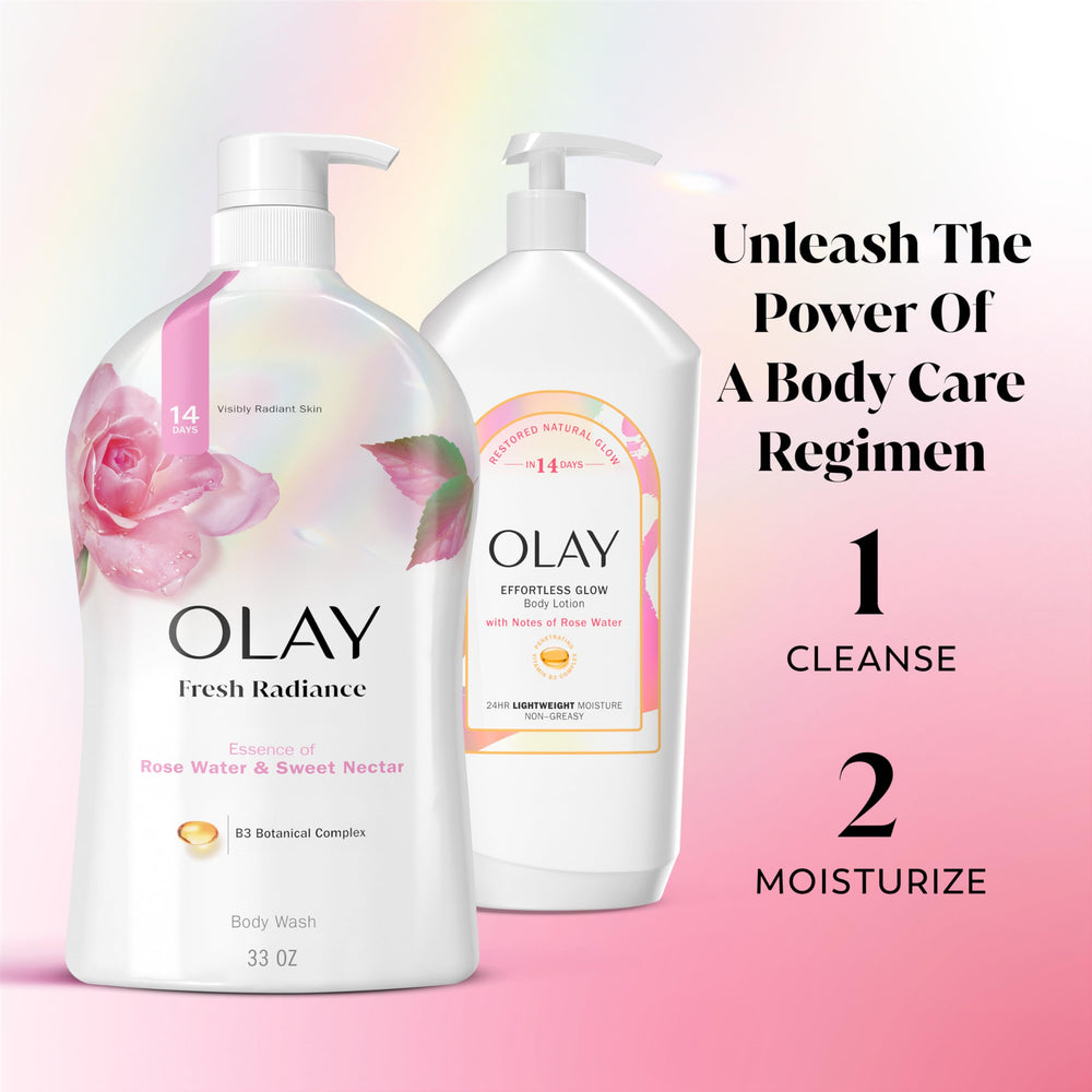 Pack of four Olay bottles displayed for family use