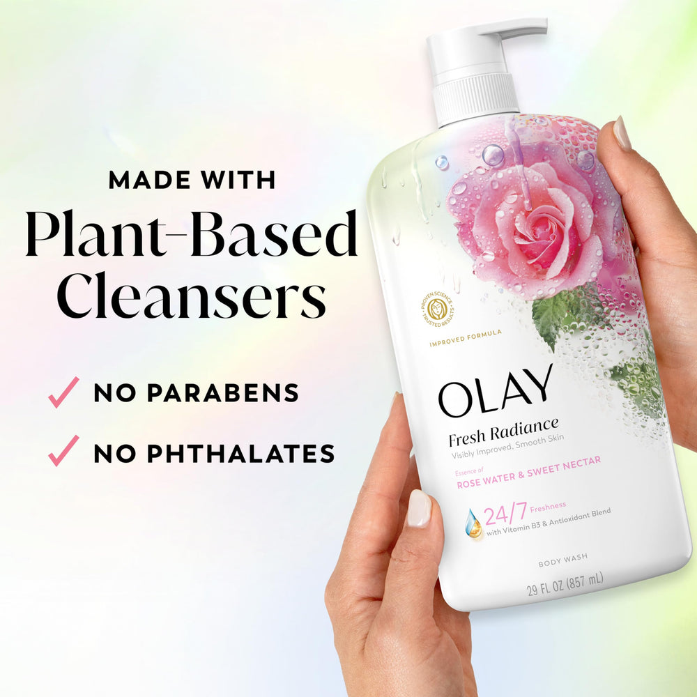 Vitamina B3 y antioxidantes en la fórmula para una piel luminosa tras cada lavado.