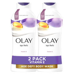 Olay Gel de Ducha Antiedad, botella visible, aporta hidratación duradera para la piel.
