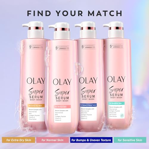Olay gel de ducha con suero, extracto de avena suaviza y calma.